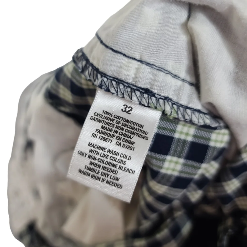 Aeropostale Plaid Blue Green Shorts 32
